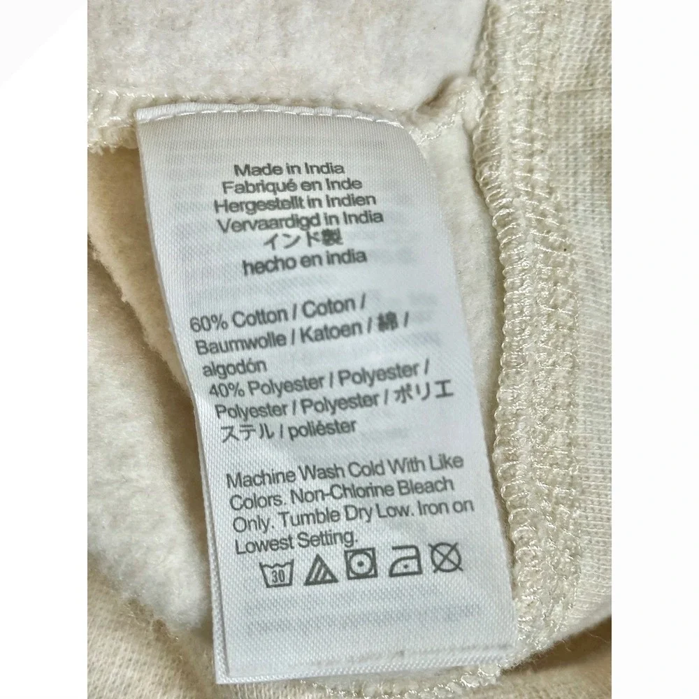 Crewcuts‎ J Crew Girls XL 12-14 Oatmeal Heather Fleece Zip Up Hoodie Pink Trim